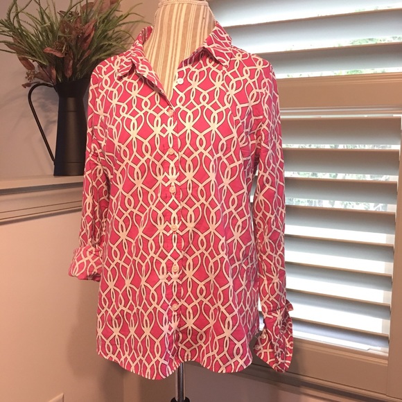 crown & ivy Tops - Crown & Ivy Long Sleeve Button Down Blouse Size LG